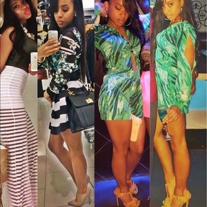 bebe romper 💚💙 silk like material